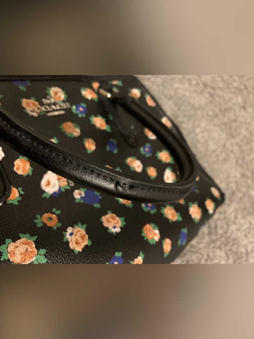 Coach Outlet Margot Satchel Purse With Floral Patterns Includes Matching Wallet - Picture 9 of 16